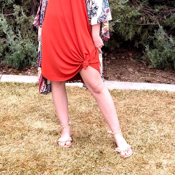 SALE! New! Coachella Sandals Tan Suede Wrap Style - Picture 8 of 12